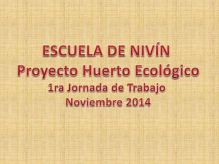Escuela de Nivín: Proyecto Huerto Ecológico - Primera Jornada de Trabajo Noviembre de 2014 