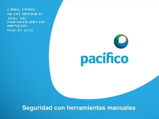 Seguridad con herramientas manuales
Lima, Perú
Olga Rengifo
Ing. de
Prevención de
Riesgos
PACIFICO
 