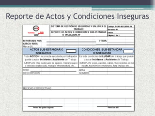 Reporte de Actos y Condiciones Inseguras
 