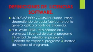 LEY DE LA PROPIEDAD INTELECTUAL Y LICENCIAS DE SOFTWARE | PPTX