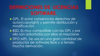 LEY DE LA PROPIEDAD INTELECTUAL Y LICENCIAS DE SOFTWARE | PPTX