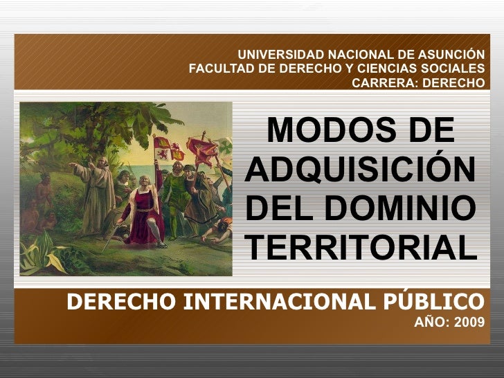 Modos de adquisición del dominio territorial
