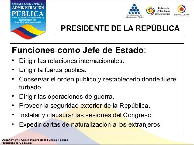 Diapositiva de la estructura del estado colombiano