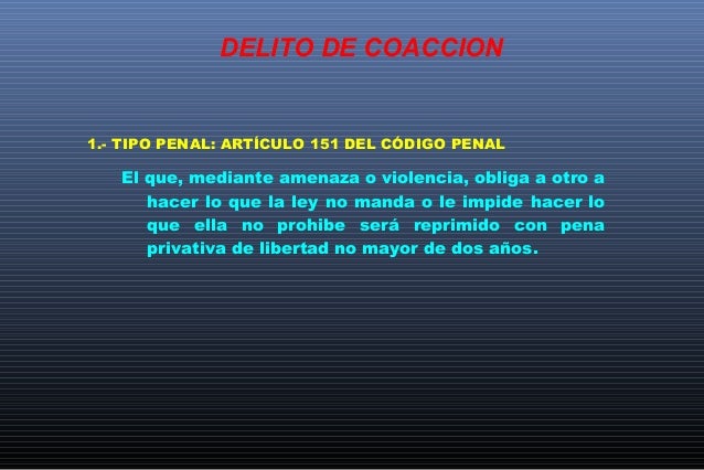 Resultado de imagen para delito coaccion