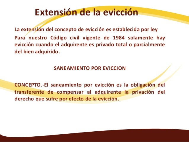 Diapositiva de saneamiento por eviccion total