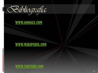 Bibliografía:
  WWW.GOOGLE.COM




  WWW.WIKIPEDIA.COM




  WWW.YOUTUBE.COM
                      49
 