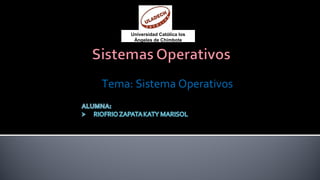 Tema: Sistema OperativosTema: Sistema Operativos
Universidad Católica los
Ángeles de Chimbote
 
