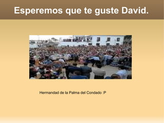 Hermandad de la Palma del Condado :P
Esperemos que te guste David.
 