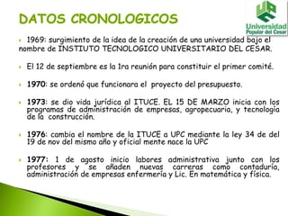 historia de la universidad popular del cesar | PPTX