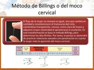 Método de Billings o del moco
cervical
7
 