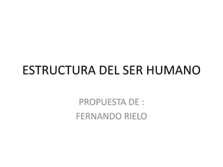 ESTRUCTURA DEL SER HUMANO PROPUESTA DE : FERNANDO RIELO 