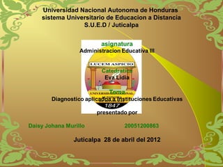Universidad Nacional Autonoma de Honduras
sistema Universitario de Educacion a Distancia
S.U.E.D / Juticalpa
 