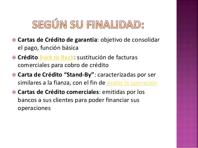 Cartas a credito