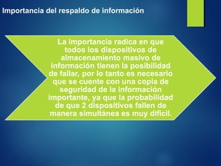 Importancia del respaldo de información