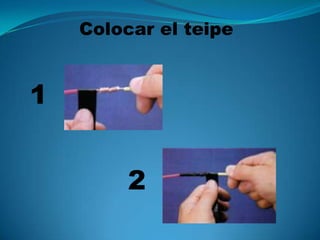 Arrollar alambre por alambre haciendo espiras bien juntas  Empalme de prolongación Cable Hacer  lo anterior con el otro extremo  Soldadura Limpiar el cautín 