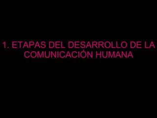 1. ETAPAS DEL DESARROLLO DE LA COMUNICACIÓN HUMANA 