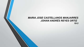 MARIA JOSE CASTELLANOS MANJARRES
JOHAN ANDRÉS REYES ORTIZ
10-3
 