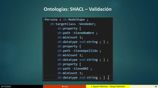 30/10/2020 BI & AI 34J. Agustín Martínez – Sergio Salimbeni
Ontologías: SHACL – Validación
 