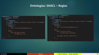 30/10/2020 BI & AI 35J. Agustín Martínez – Sergio Salimbeni
Ontologías: SHACL – Reglas
 