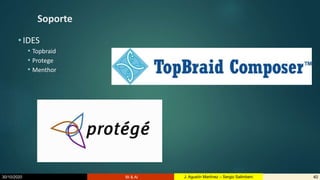 30/10/2020 BI & AI 40J. Agustín Martínez – Sergio Salimbeni
Soporte
• IDES
• Topbraid
• Protege
• Menthor
 