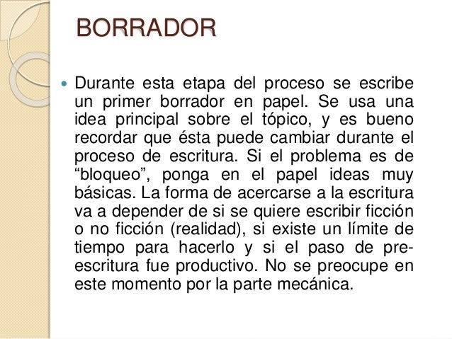 Que Es Un Borrador De Exposicion