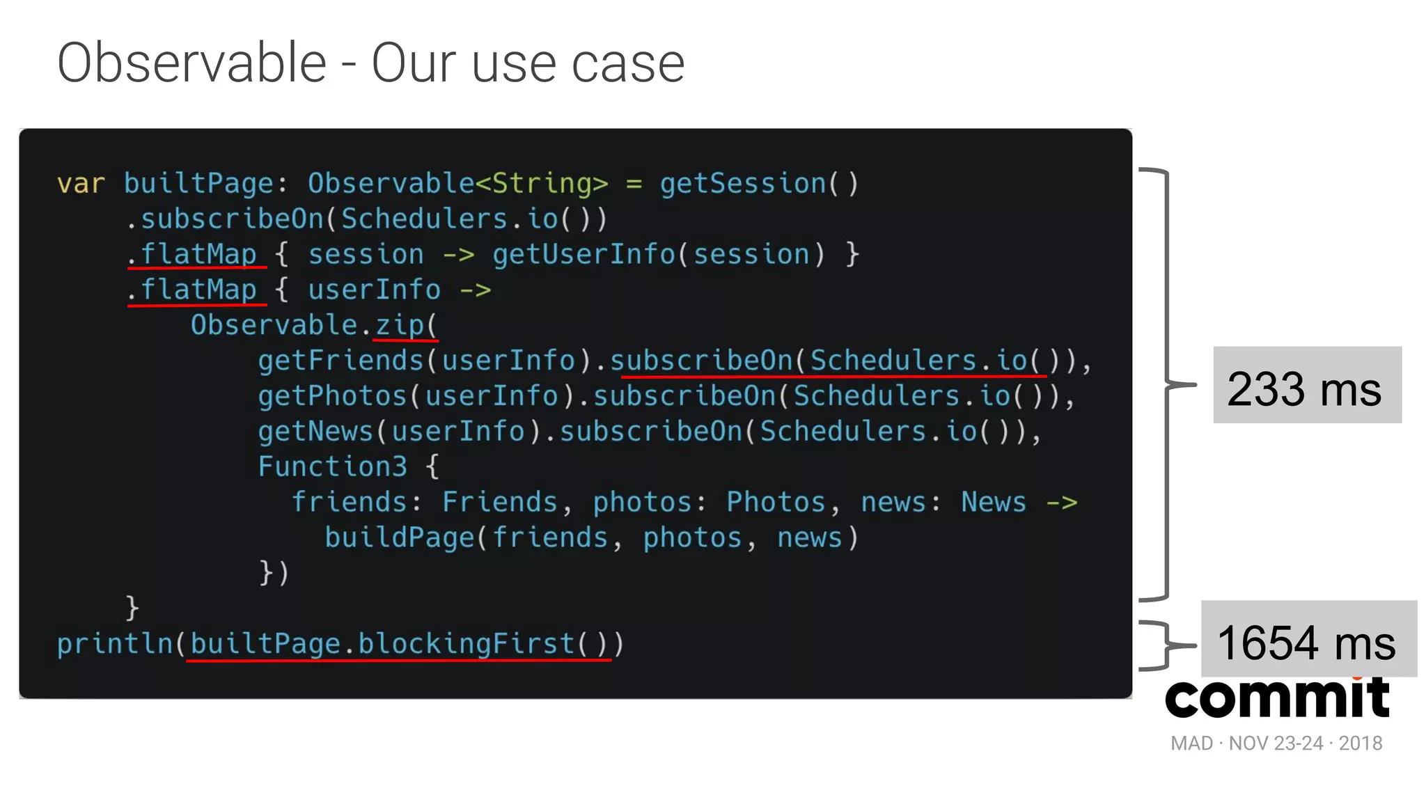 MAD · NOV 23-24 · 2018
Observable - Our use case
233 ms
1654 ms
 