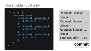 MAD · NOV 23-24 · 2018
Observable - Just a try
Request: Session ...
println ...
Request: Session ...
println ...
Request: Session ...
println ...
Time required: 1743
 