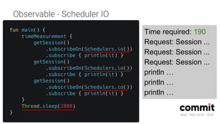 MAD · NOV 23-24 · 2018
Observable - Scheduler IO
Time required: 190
Request: Session ...
Request: Session ...
Request: Session ...
println …
println …
println …
 