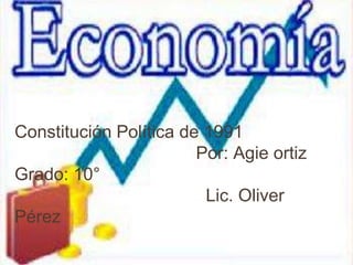 Constitución Política de 1991
Por: Agie ortiz
Grado: 10°
Lic. Oliver
Pérez
 