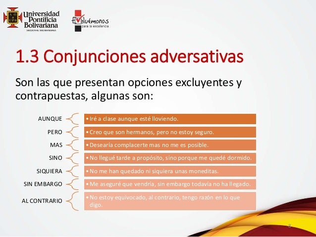 Resultado de imagen de conjunciones adversativas"
