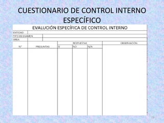 CUESTIONARIO DE CONTROL INTERNO
           ESPECÍFICO




                                  23
 