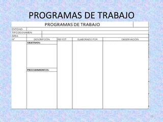 PROGRAMAS DE TRABAJO




                       25
 