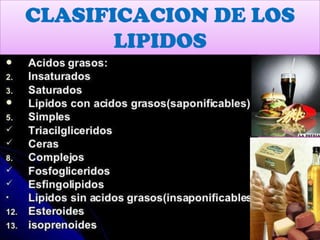 CLASIFICACION DE LOS
LIPIDOS

 