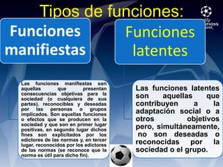 Tipos de funciones: