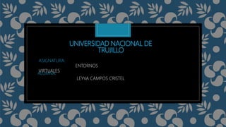 UNIVERSIDAD NACIONAL DE
TRUJILLO
ALUMNA:
LEYVA CAMPOS CRISTEL
ASIGNATURA:
ENTORNOS
VIRTUALES
 
