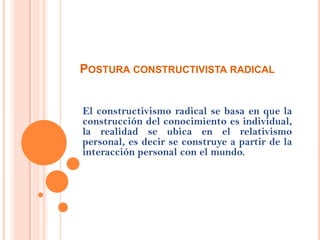 Postura constructivista Piagetana.