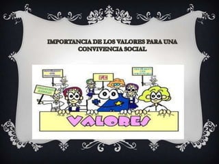 IMPORTANCIA DE LOS VALORES PARA UNA CONVIVENCIA SOCIAL,[object Object]