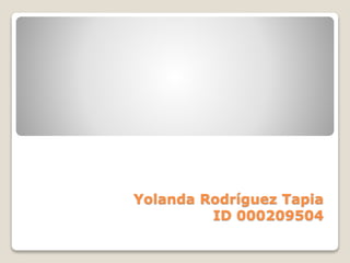 Yolanda Rodríguez Tapia
ID 000209504
 