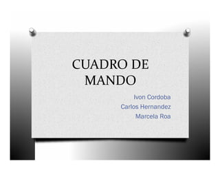 CUADRO DE 
 MANDO 
           Ivon Cordoba
      Carlos Hernandez
            Marcela Roa
 