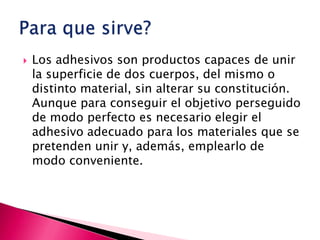 Diapositivas De Adhesivos