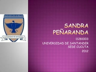11281003
UNIVERSIDAD DE SANTANDER
             SEDE CUCUTA
                      2012
 