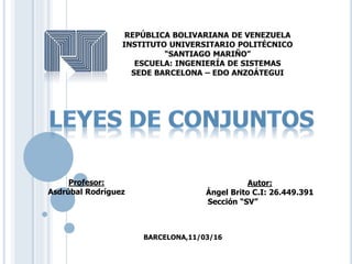 Autor:
Ángel Brito C.I: 26.449.391
Sección “SV”
BARCELONA,11/03/16
Profesor:
Asdrúbal Rodríguez
 