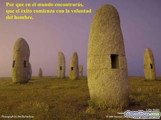 Por que en el mundo encontrarás, que el éxito comienza con la voluntad  del hombre. 