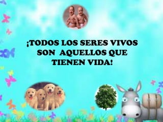 ¡TODOS LOS SERES VIVOS SON  AQUELLOS QUE TIENEN VIDA!