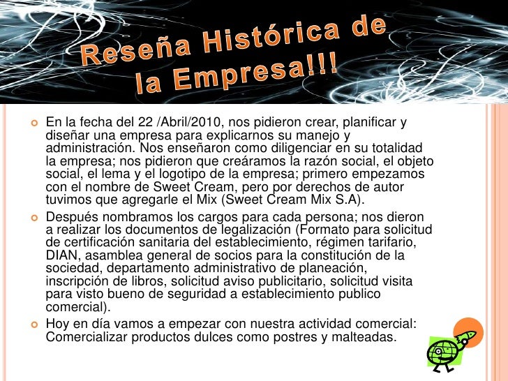Diapositivas de la empresa.