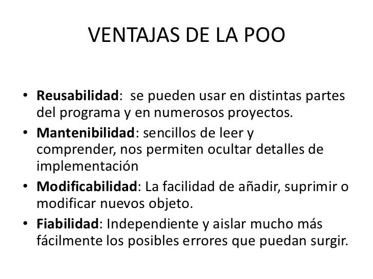 Diapositivas de la poo Diapositivas de la poo