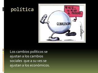 política




Los cambios políticos se
ajustan a los cambios
sociales que a su ves se
ajustan a los económicos.
 
