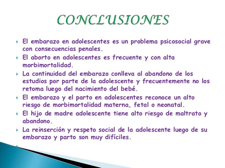 Diapositivas Del Embarazo Precoz En Adolescentes