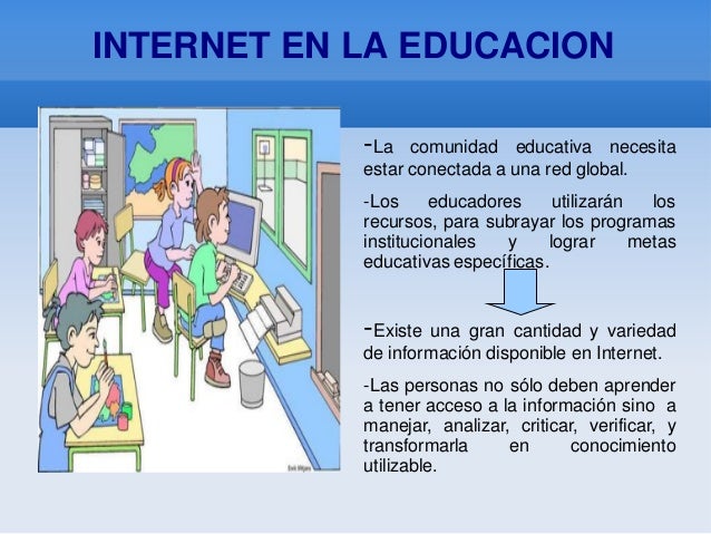 Diapositivas del impacto del internet en la educacion
