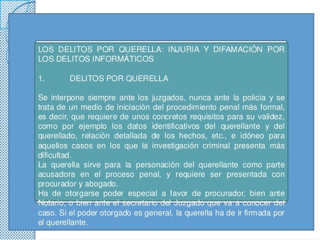 Diapositivas delitos por querella